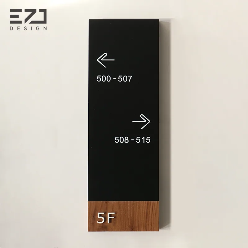 Coordinated floor wayfinding sign